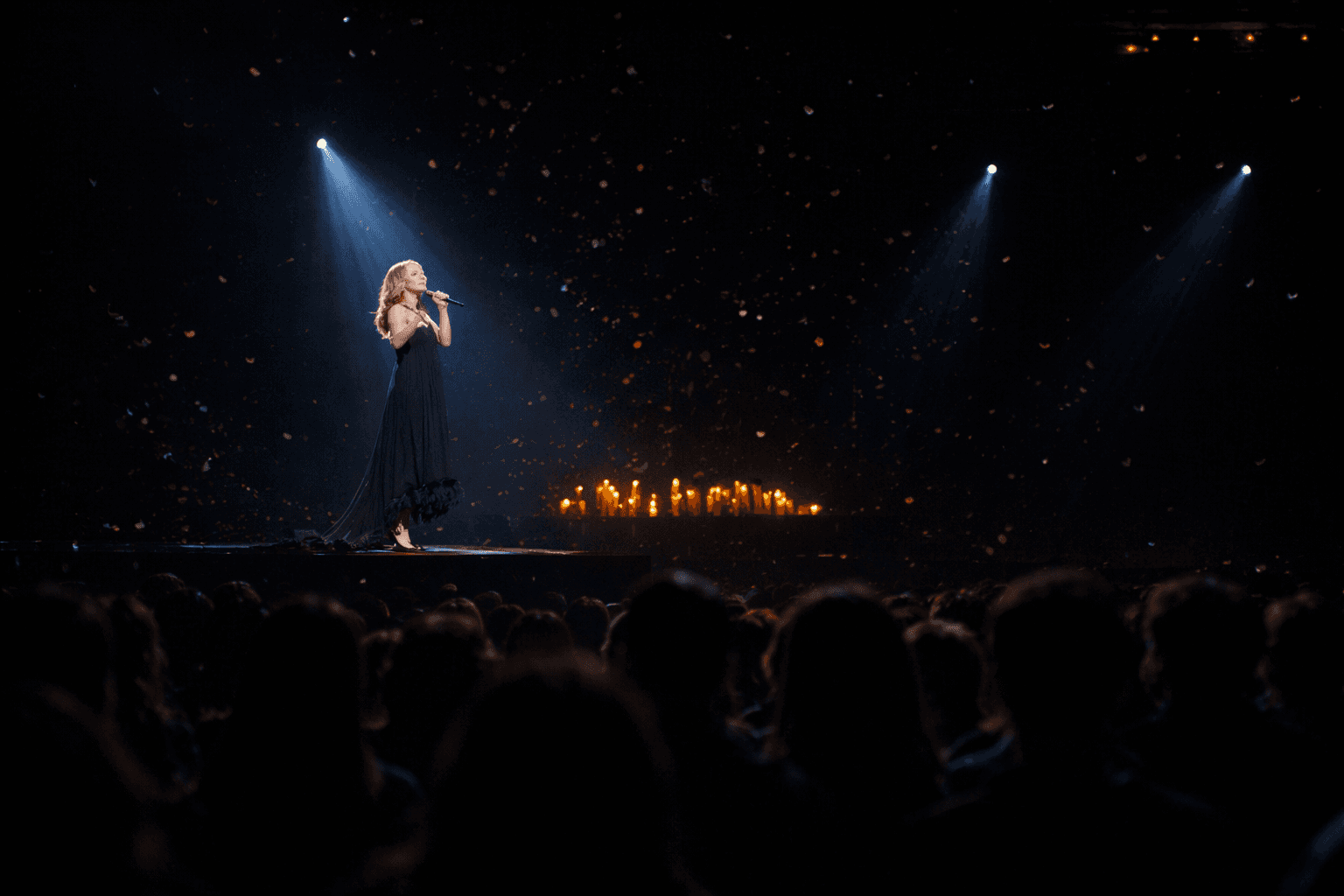 Céline Dion performing on stage